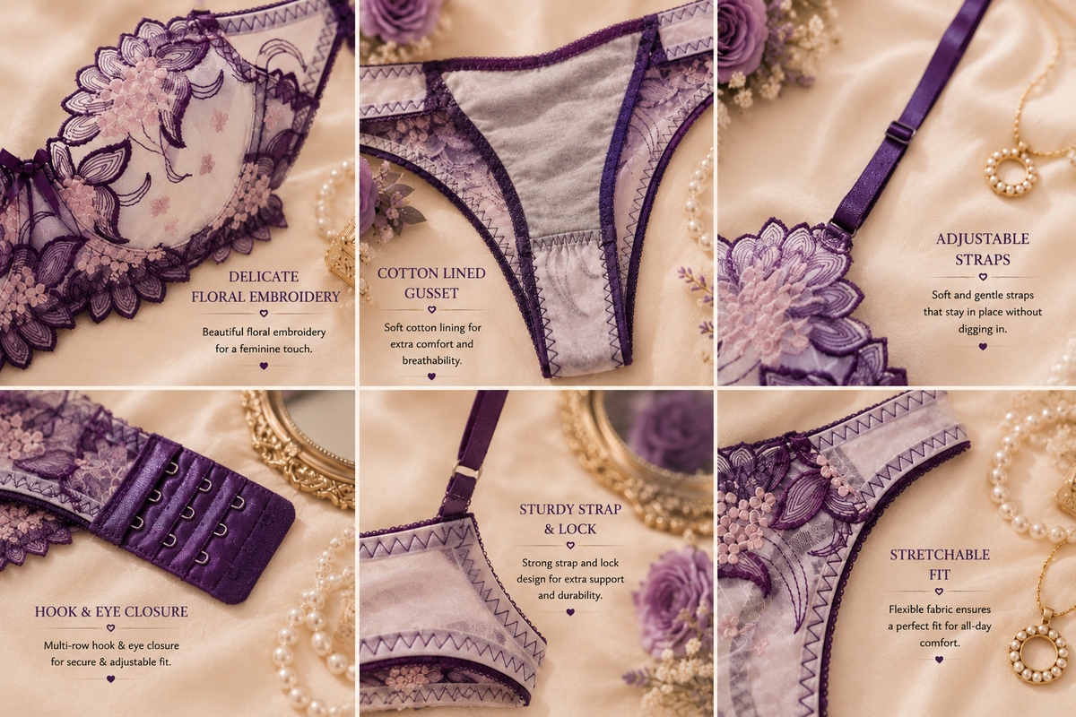 💜 Royal Purple Floral Lace — A Little Luxury She’ll Love