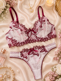 ❤️ Burgundy & Blush Floral Lace — A Romantic Set Made to Impress