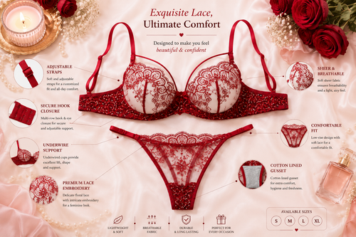 ❤️ Red Lace & Sequin Glam Set — A Look She’ll Fall For