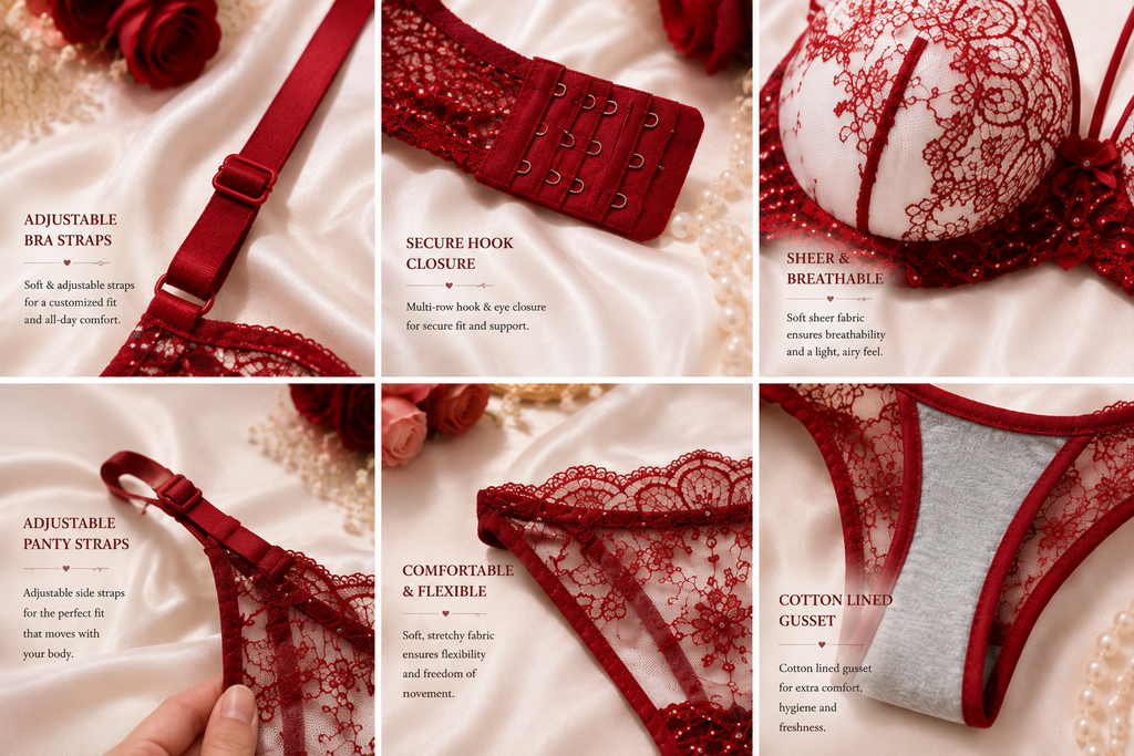 ❤️ Red Lace & Sequin Glam Set — A Look She’ll Fall For
