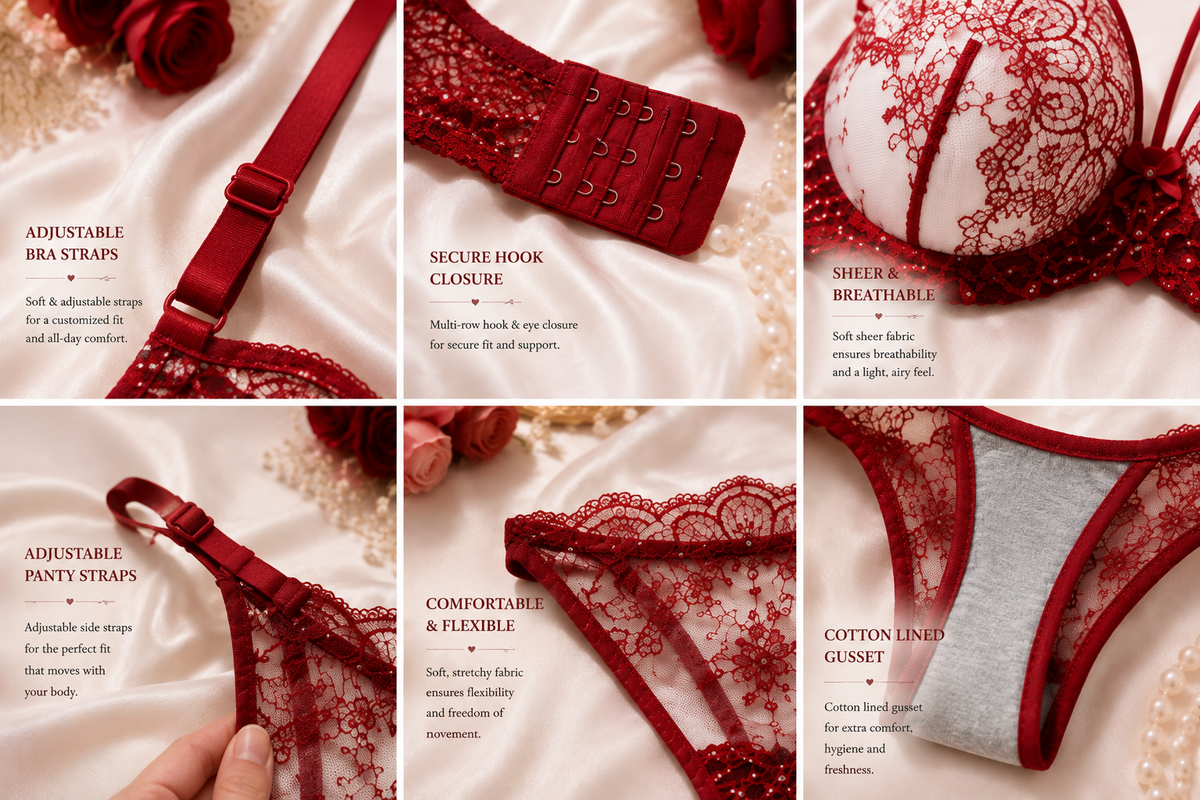 ❤️ Red Lace & Sequin Glam Set — A Look She’ll Fall For